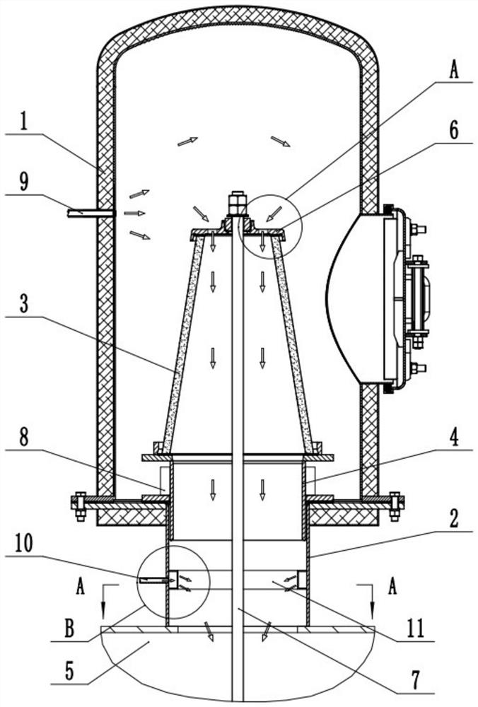 Nitrogen rotational flow sealing heat preservation barrel for wet-type electric dust remover