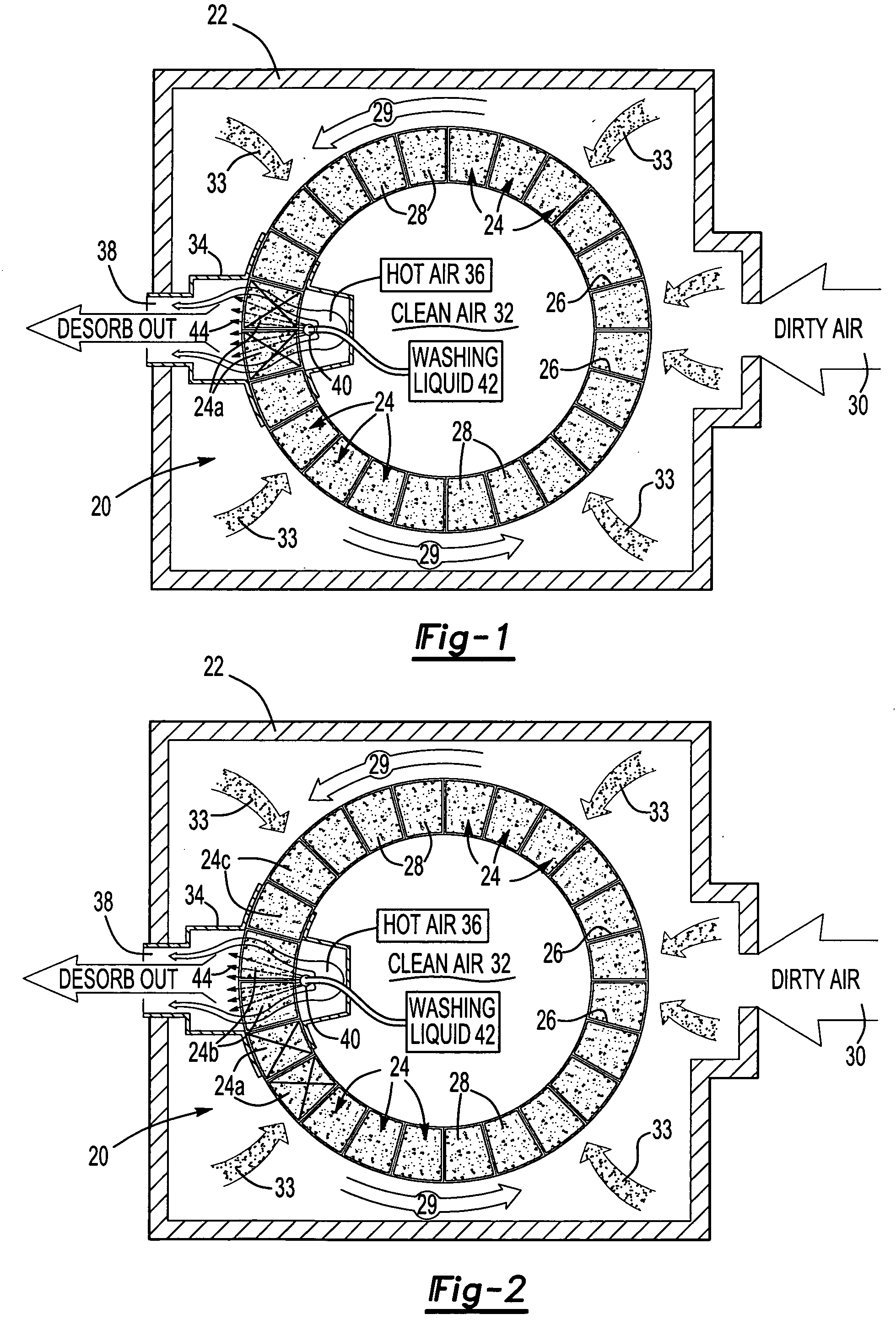 Method of cleaning a rotary concentrator