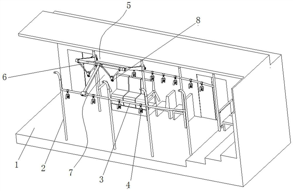 A built-in adjustable position suspension handle device for buses