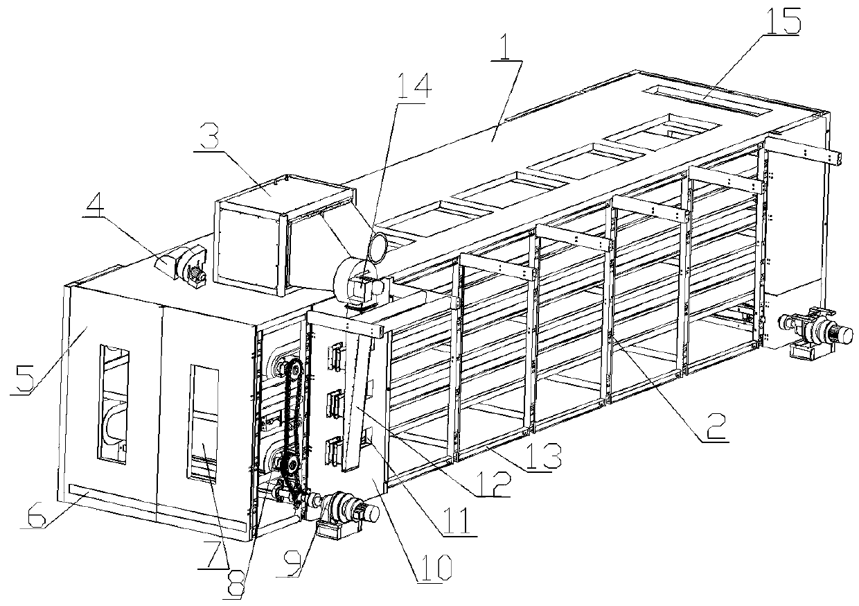 Height-adjustable energy-saving type drying room