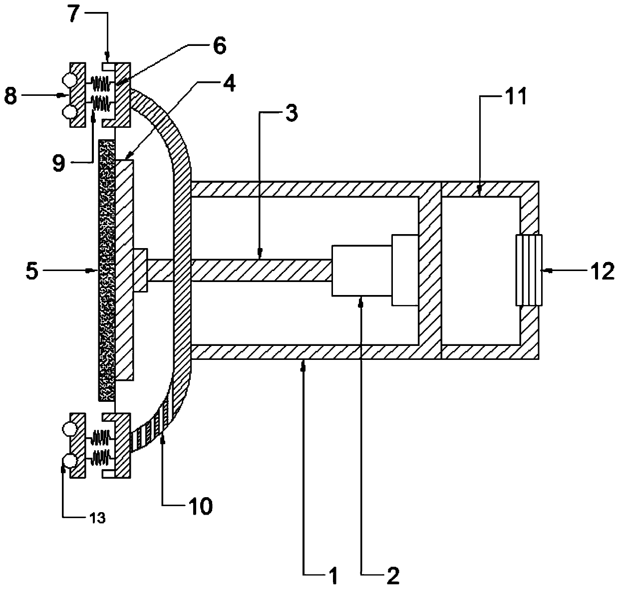 Wall surface grinding device for building decoration