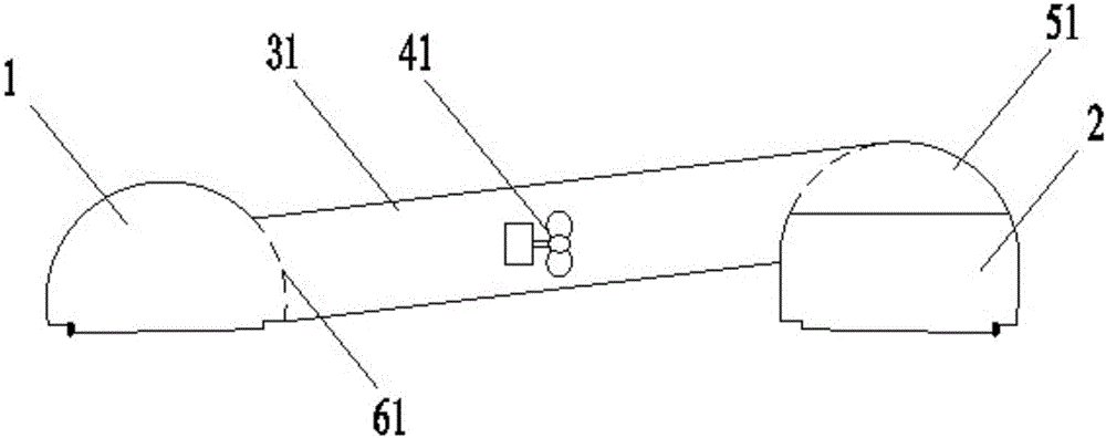 Double-track tunnel provided with vertical shaft smoke discharge and ventilation combined and complemented system