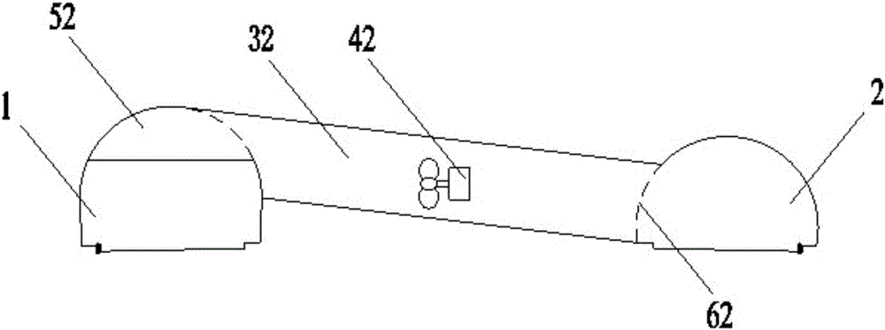 Double-track tunnel provided with vertical shaft smoke discharge and ventilation combined and complemented system