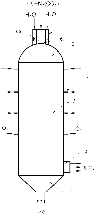 Dry pulverized coal cyclone entrained flow bed gasification furnace and gasification method thereof