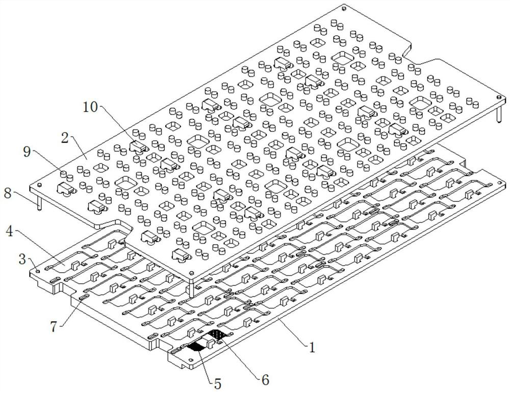 Assembling, welding and pressing jig for 5G communication mobile phone antenna FPC