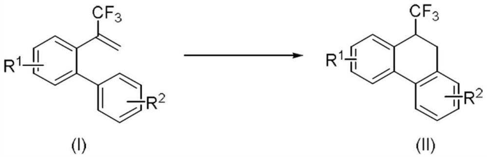 Method for synthesizing 9-trifluoromethyl-9,10-dihydrophenanthrene compound through copper photocatalysis