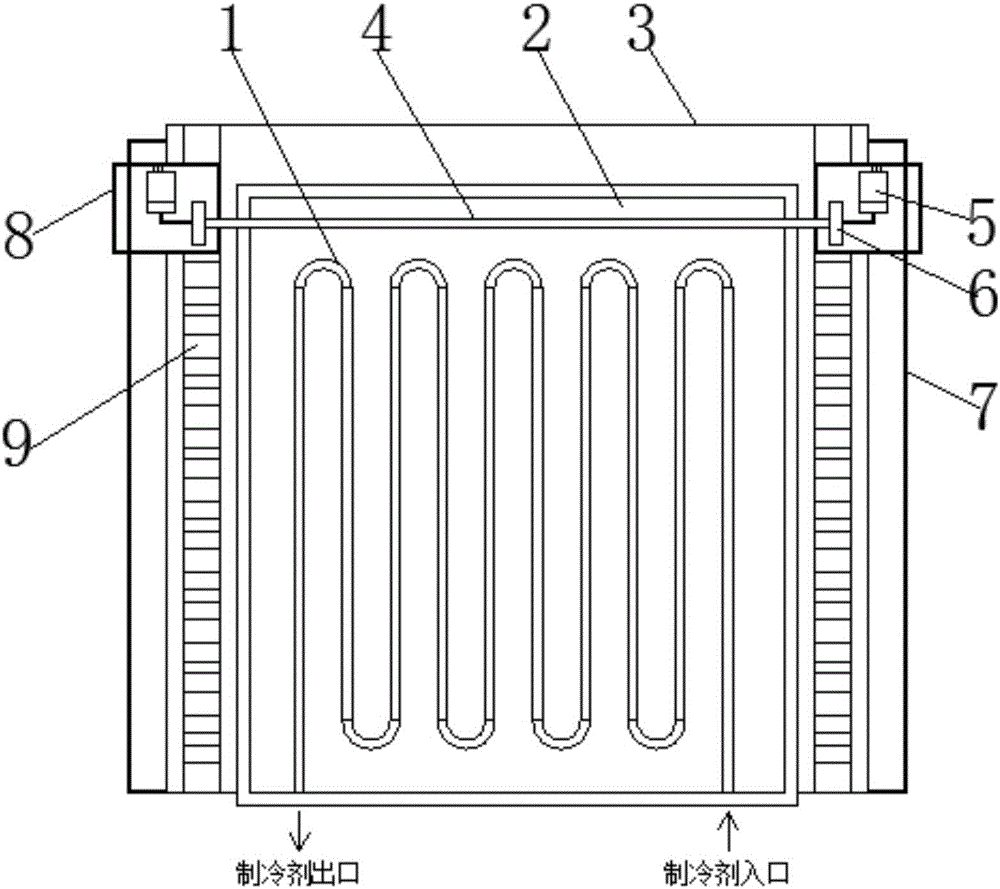 Mechanical defrosting device for outdoor flat plate type heat exchanger of air source heat pump system