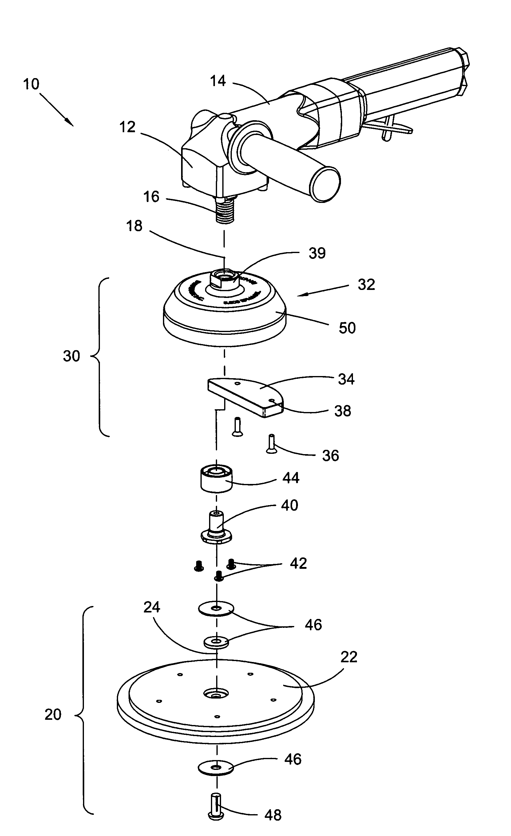 Light-weight modular counterweight apparatus for an orbital abrading machine