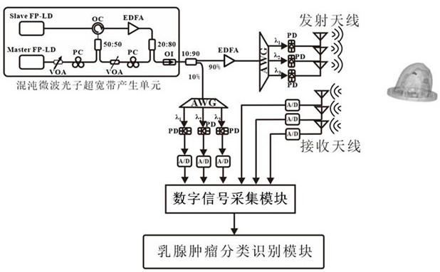 Chaotic microwave breast tumor imaging classification device and method based on deep learning