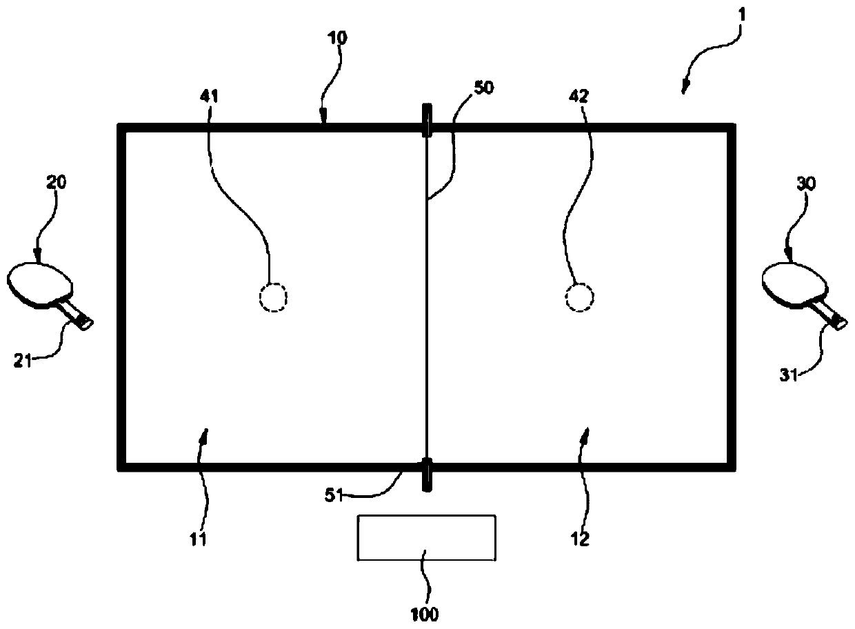 Table tennis game execution system and table tennis game score display method