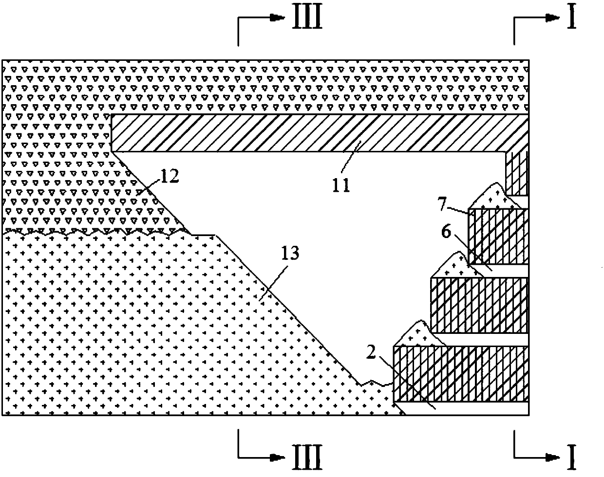 Induced-falling mining method for steep medium-thickness ore with hanging side containing unstable rock stratum