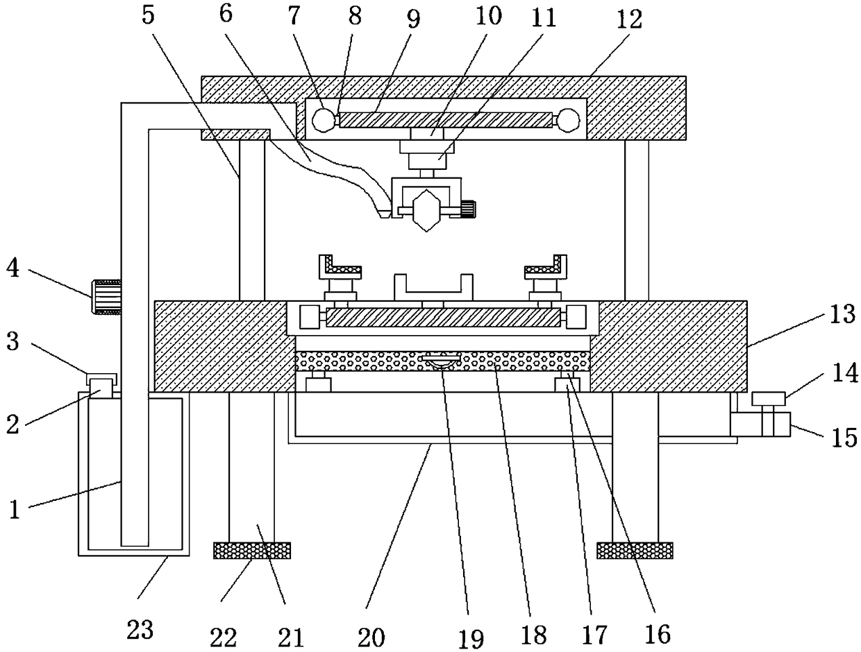 Cutting device with water spraying function for building