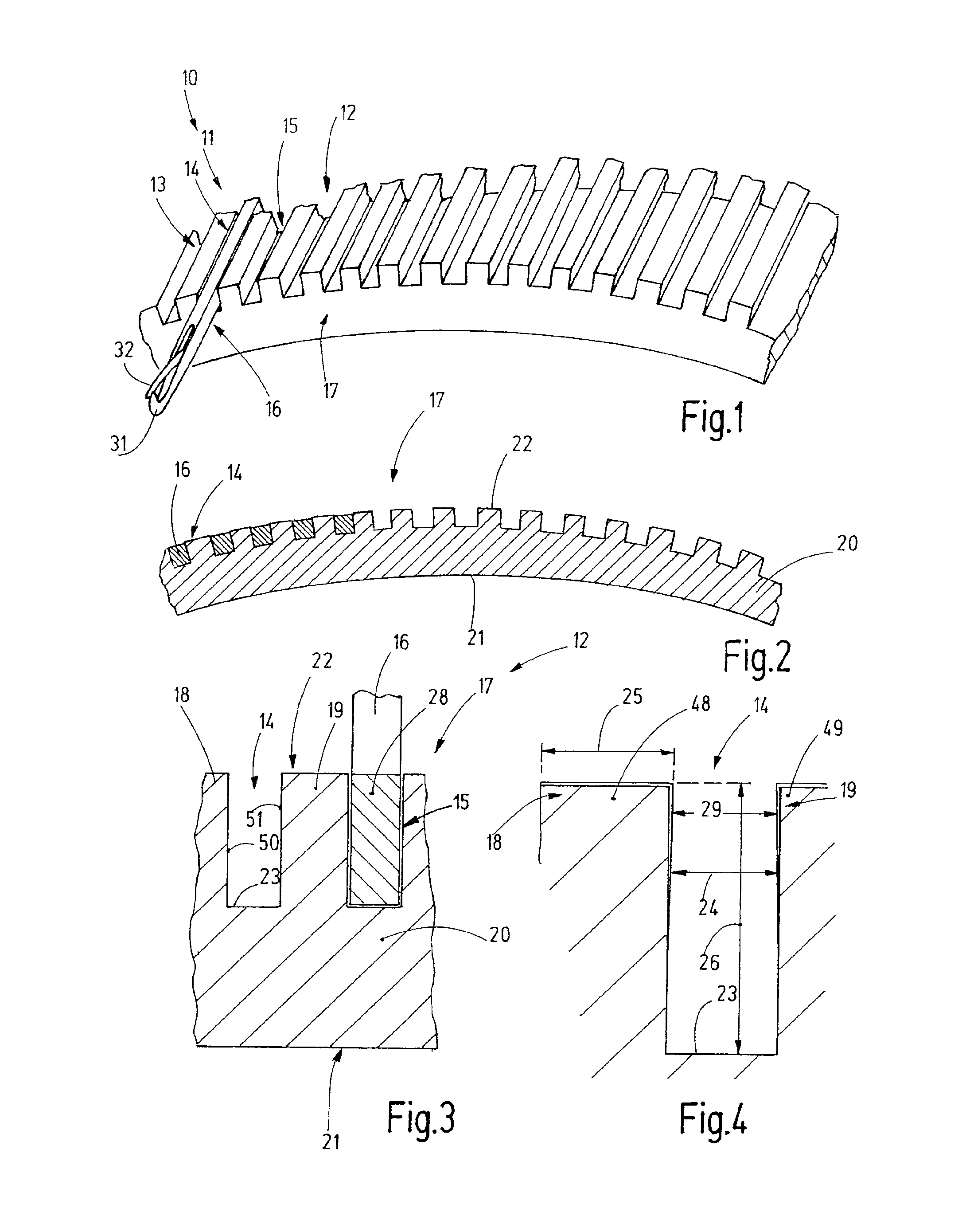 Knitting system with flattened guide channels