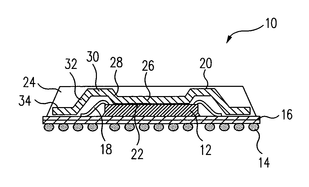 Embedded heat spreader ball grid array