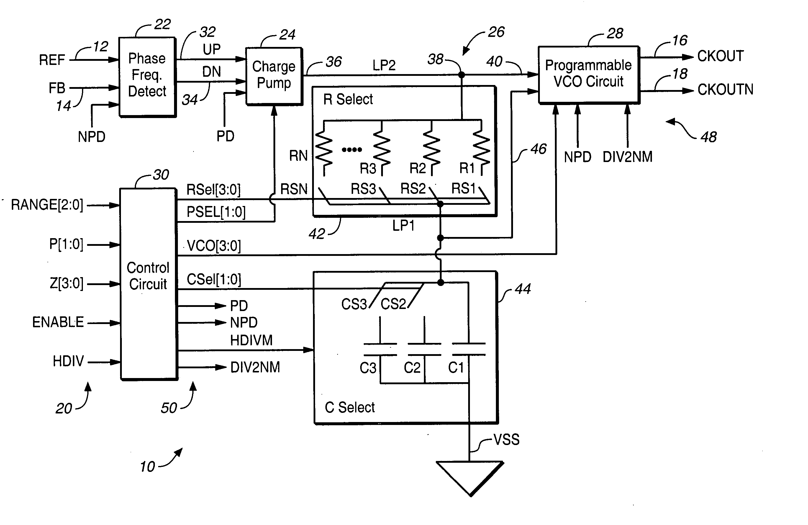 Programmable phase-locked loop