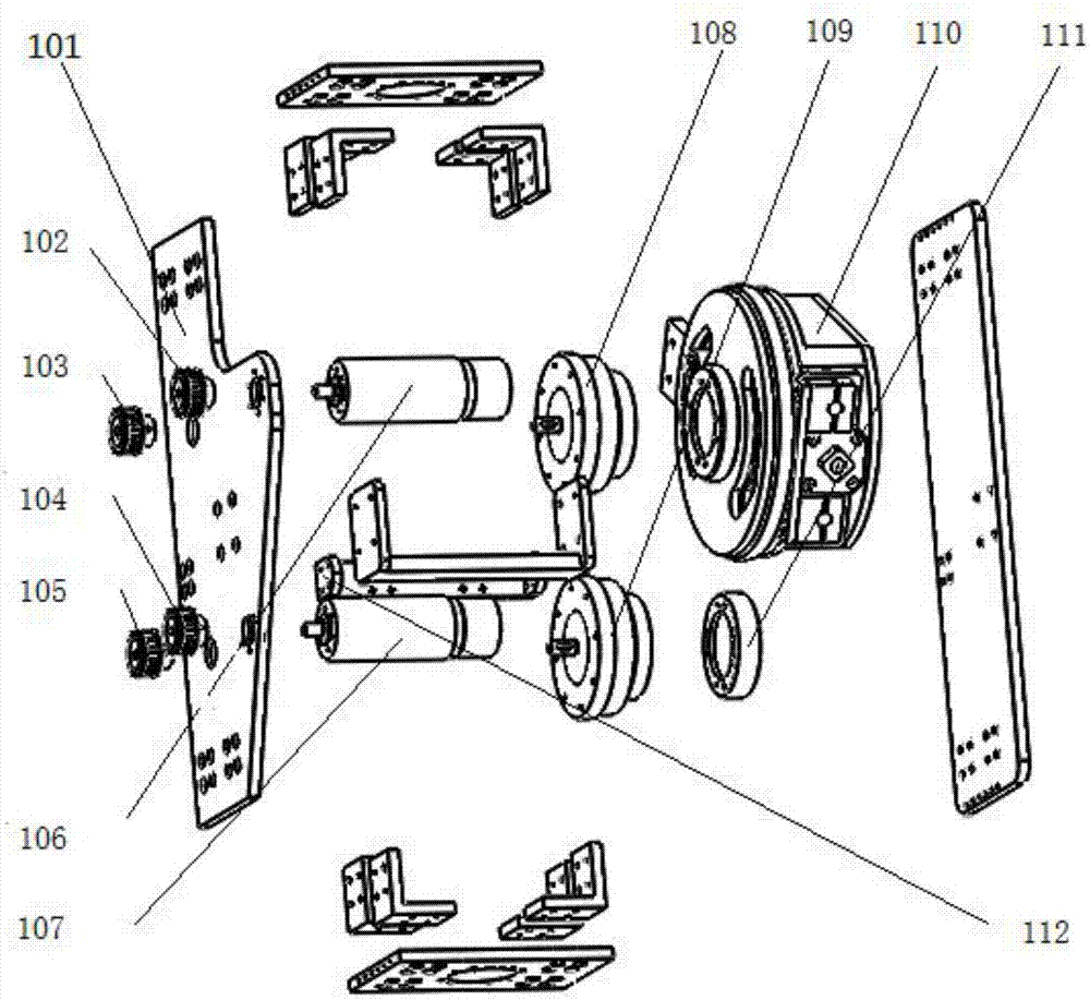 A flexible leg structure of a planar five-bar mechanism