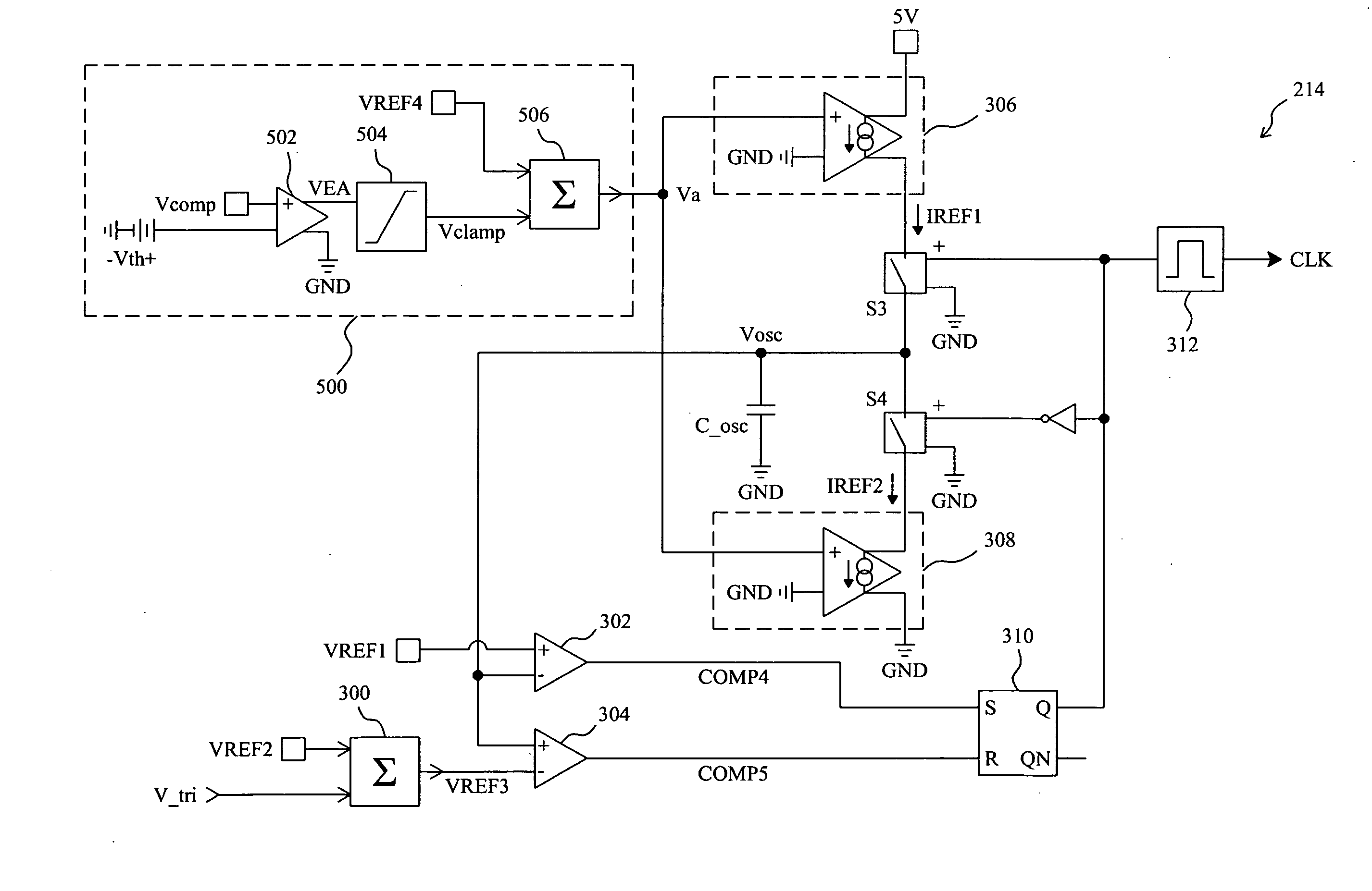 Frequency jittering control for varying the switching frequency of a power supply