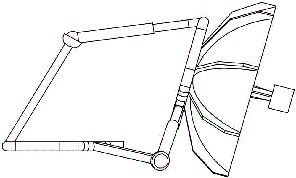 Large working space variable driving parallel antenna seat mechanism