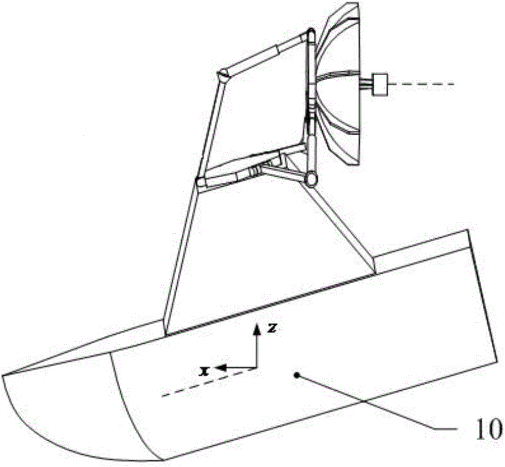 Large working space variable driving parallel antenna seat mechanism