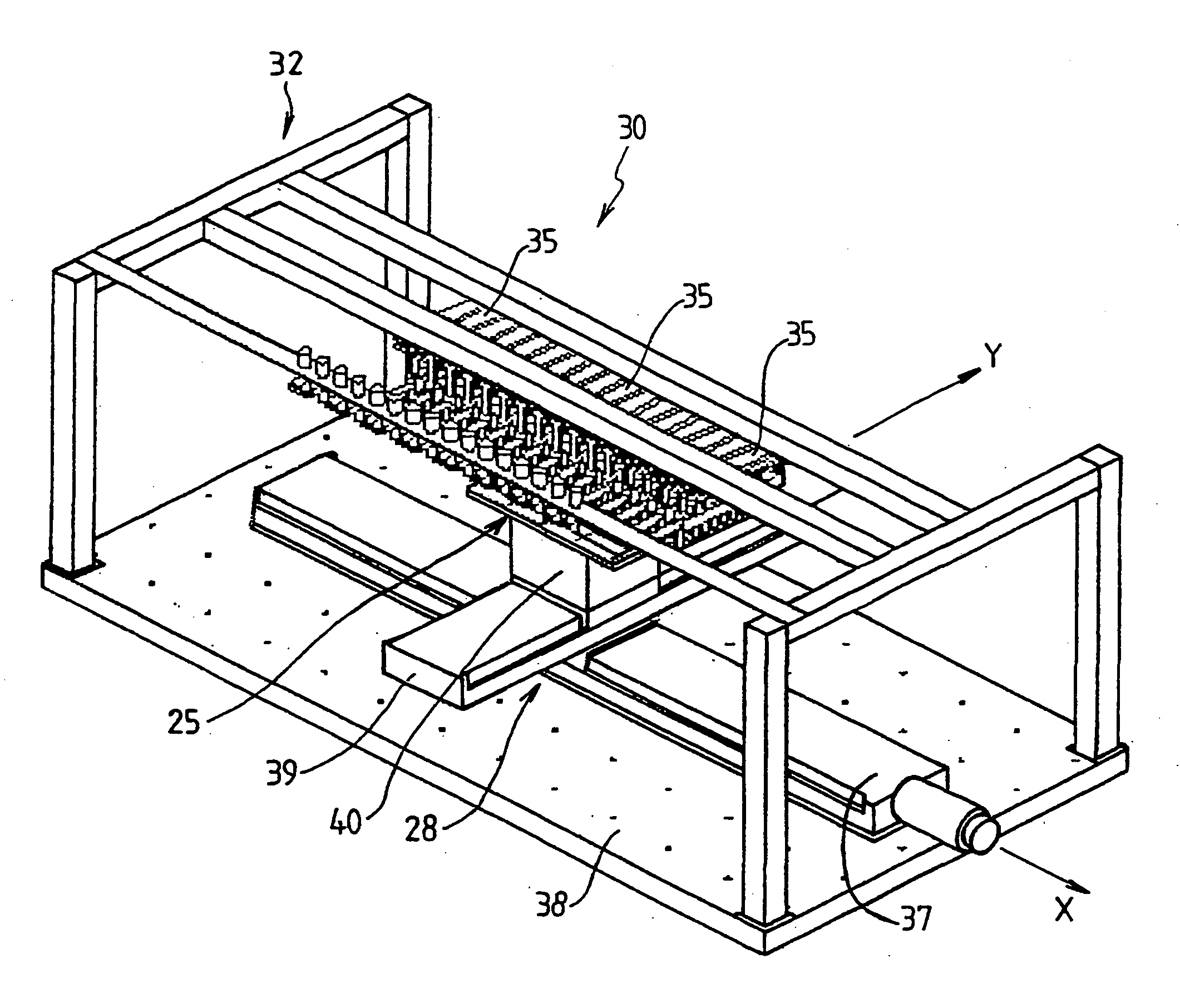 Method and a machine for ex situ fabrication of low and medium integration biochip arrays