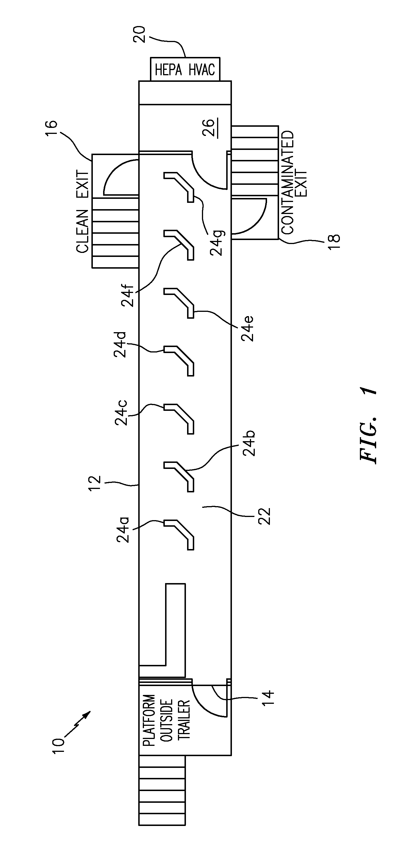 Mobile-monitoring and/or decontamination unit structure