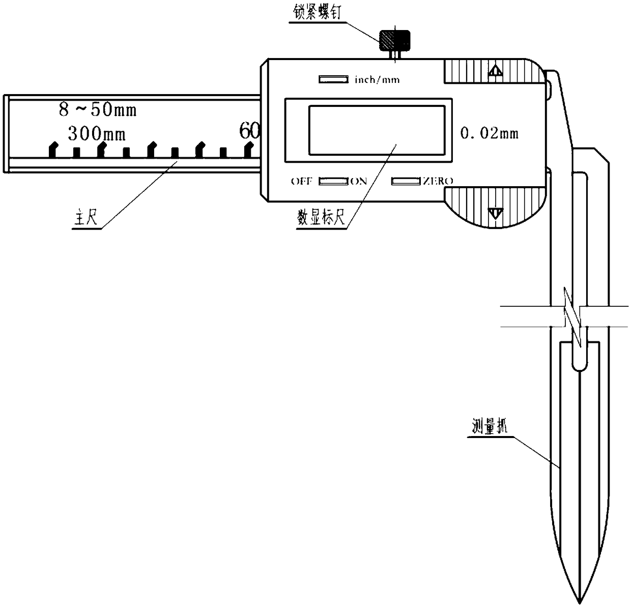 Measurement tool for gap of water turbine generator set and measurement method of tool