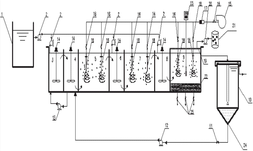 Device and method for strengthening and improving segment water sludge reduction by predation action of chironomidae larvae