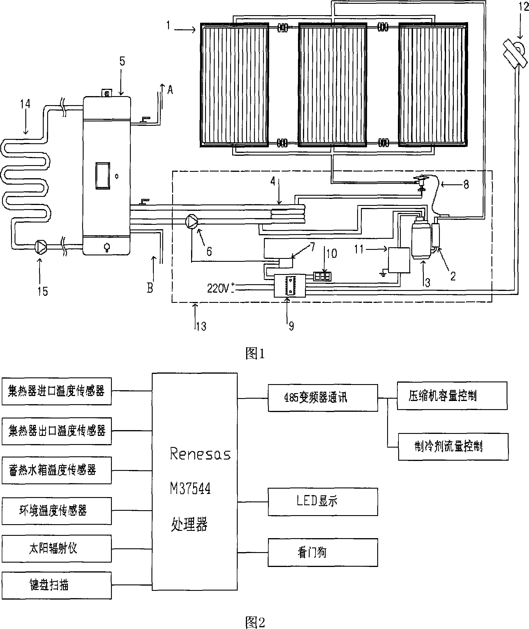 Construction integrated solar heat pump heating system based on self-adaptation control