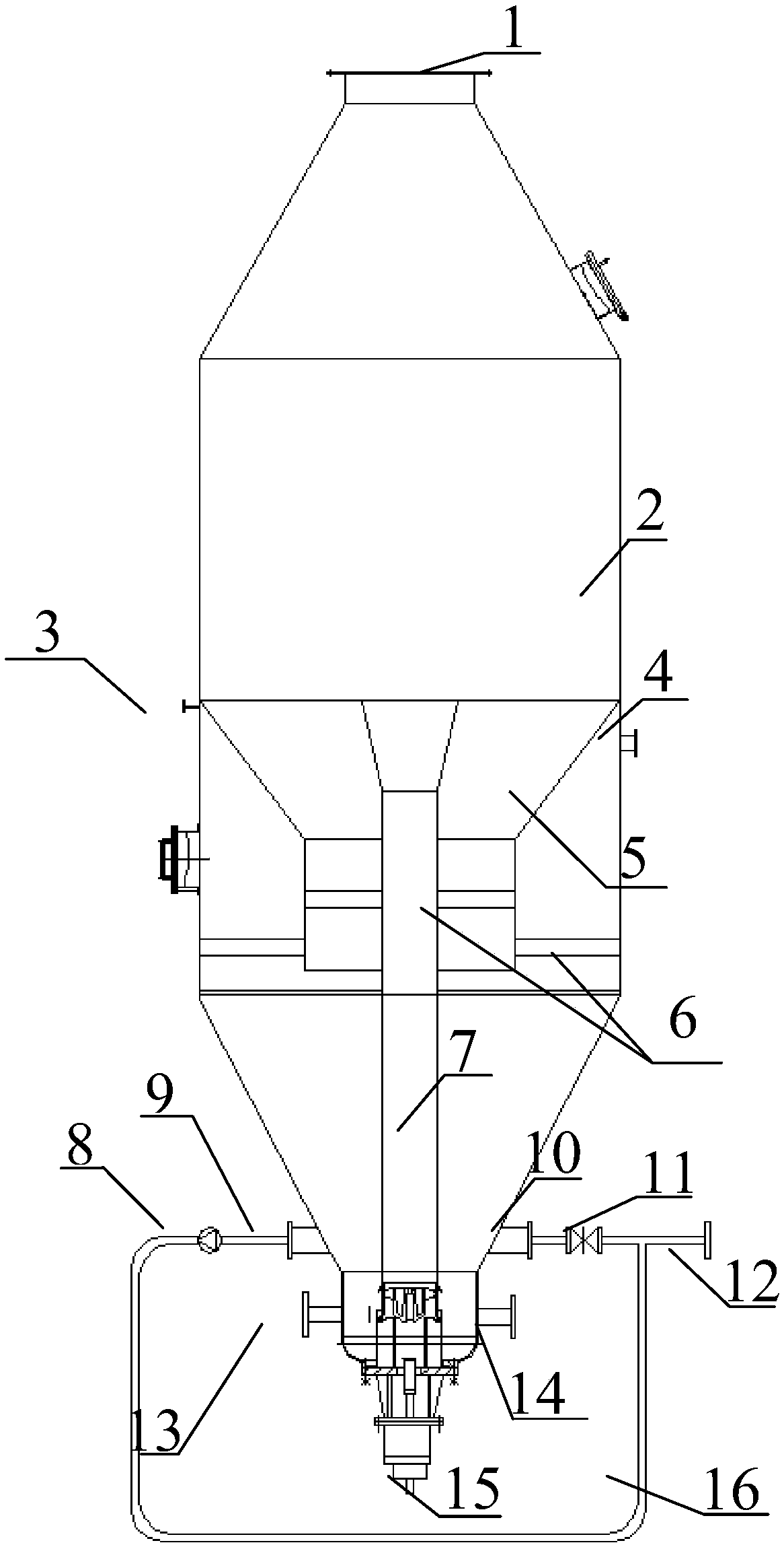 Continuous vacuum cooling crystallization device with lifting diversion