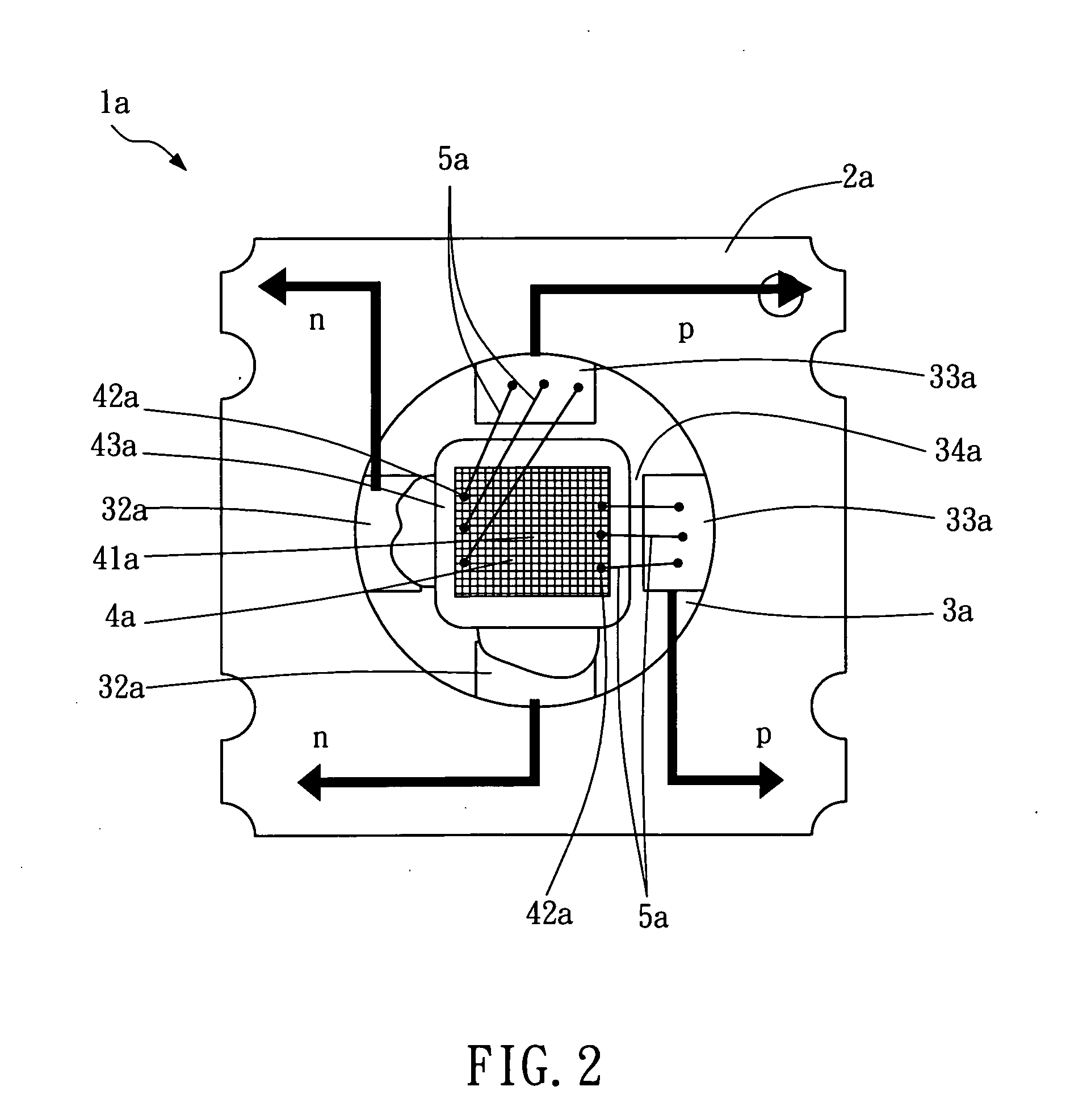 Packaging device for matrix-arrayed semiconductor light-emitting elements of high power and high directivity