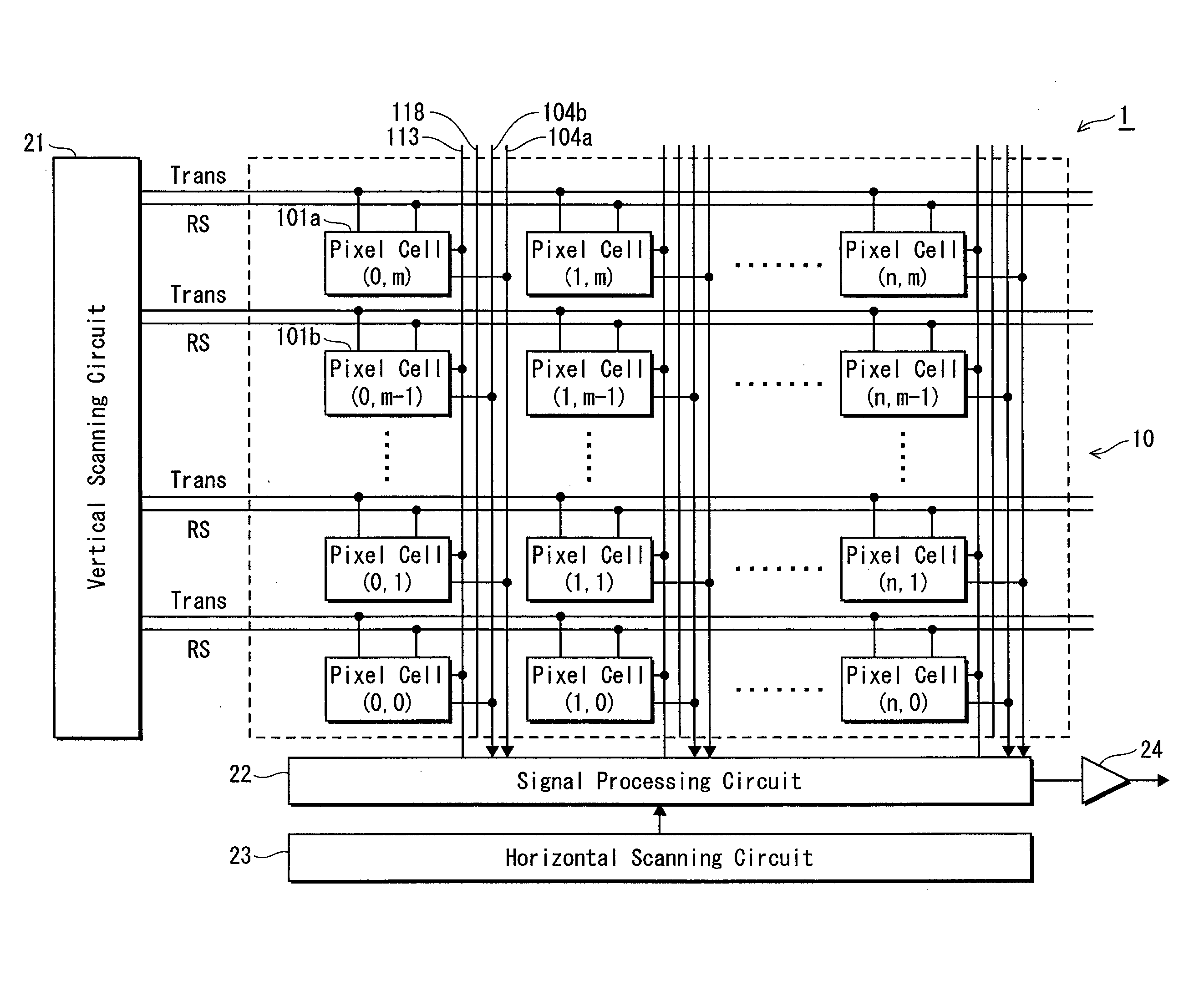 Solid state imaging device capable of parallel reading of data from a plurality of pixel cells