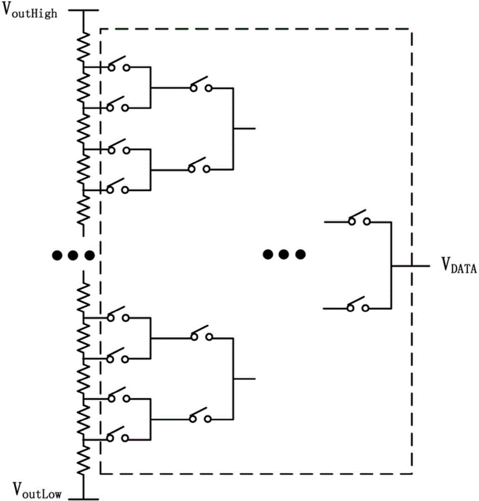 Low-voltage digital-to-analog signal converting circuit, data driving circuit and display system