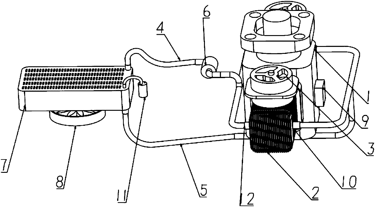 Mixed cooling system for unmanned helicopter engine