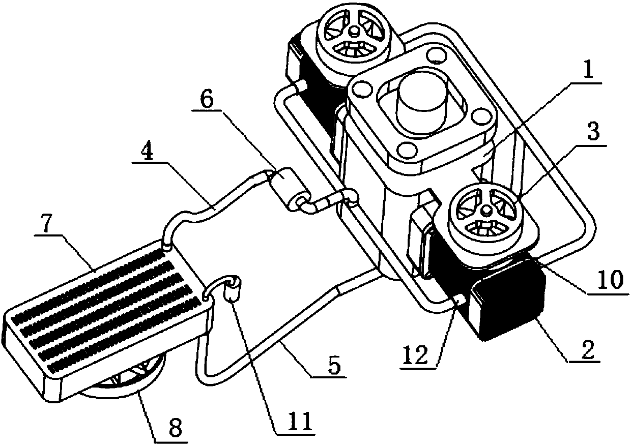 Mixed cooling system for unmanned helicopter engine