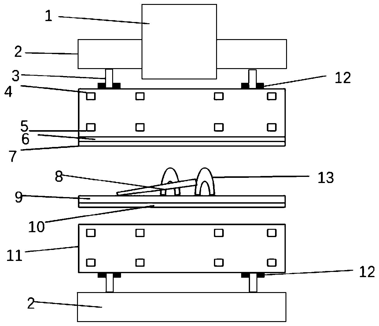 Positioning radiotherapy device based on carrier plate and working method