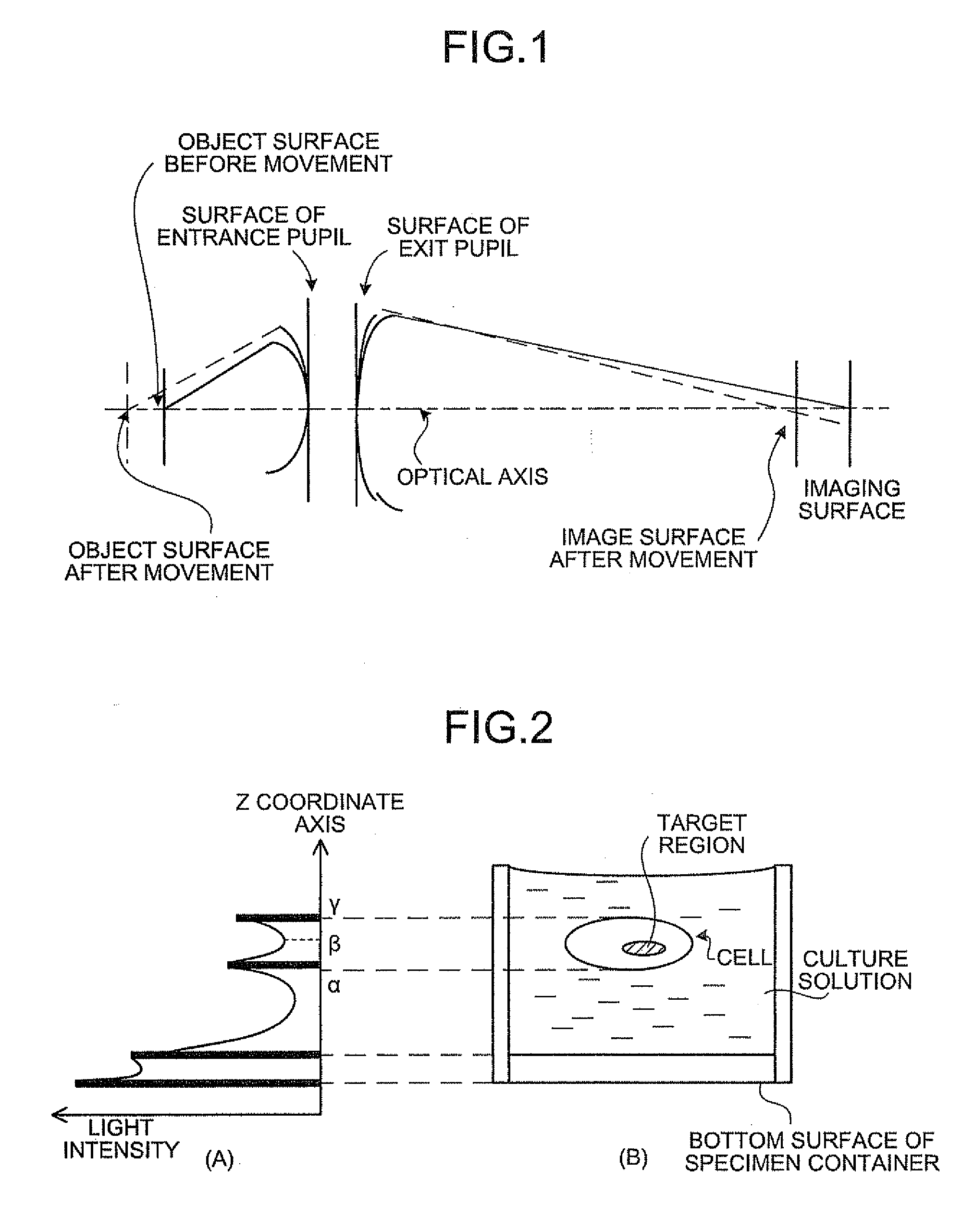 Focal position determining method, focal position determining apparatus, feeble light detecting apparatus and feeble light detecting method