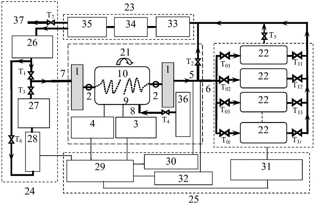 Rare-earth permanent magnet hydrogen storage device for hydrogen demolishing and hydrogen cyclic utilization and system and method thereof