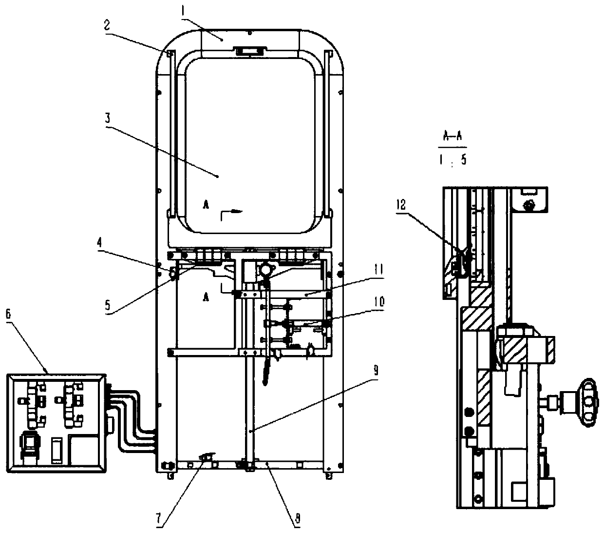 Movable side window of automatic lifting driver's cab