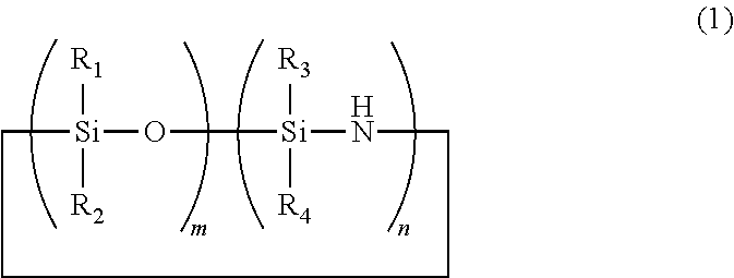 Cyclic polyorganosiloxanesilazane and method of producing same