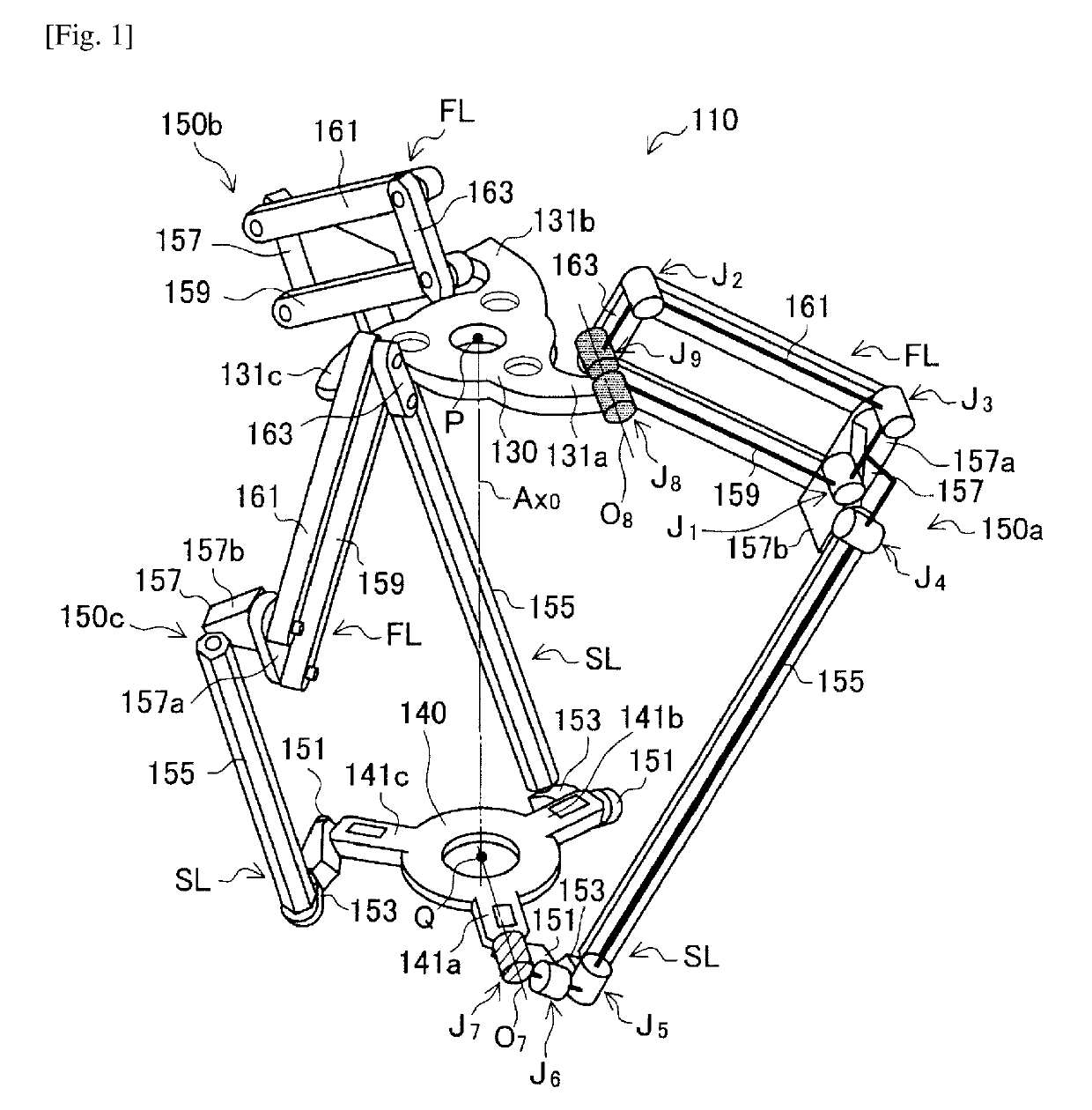 Parallel link device, industrial robot, and haptic presentation device