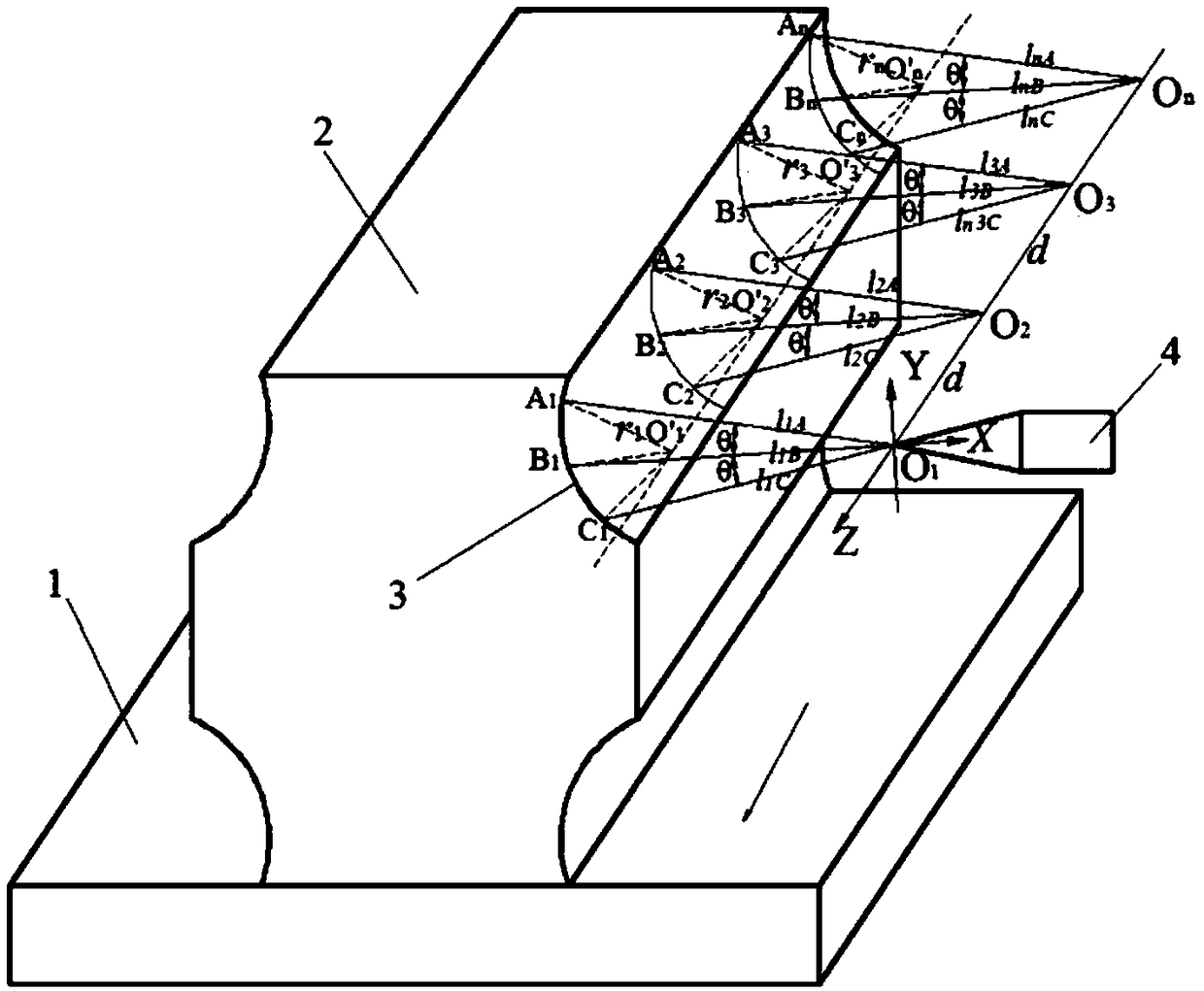 Method for online measuring linearity of raceway of ball linear guide pair