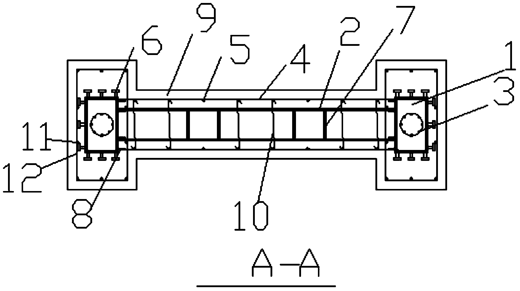 Built-in and multi-cavity double steel plate and concrete filled steel tubular column combined shearing wall and manufacturing method