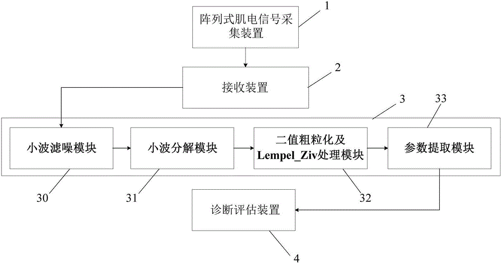 Array electromyographic signal acquisition device and lower back pain auxiliary diagnostic system