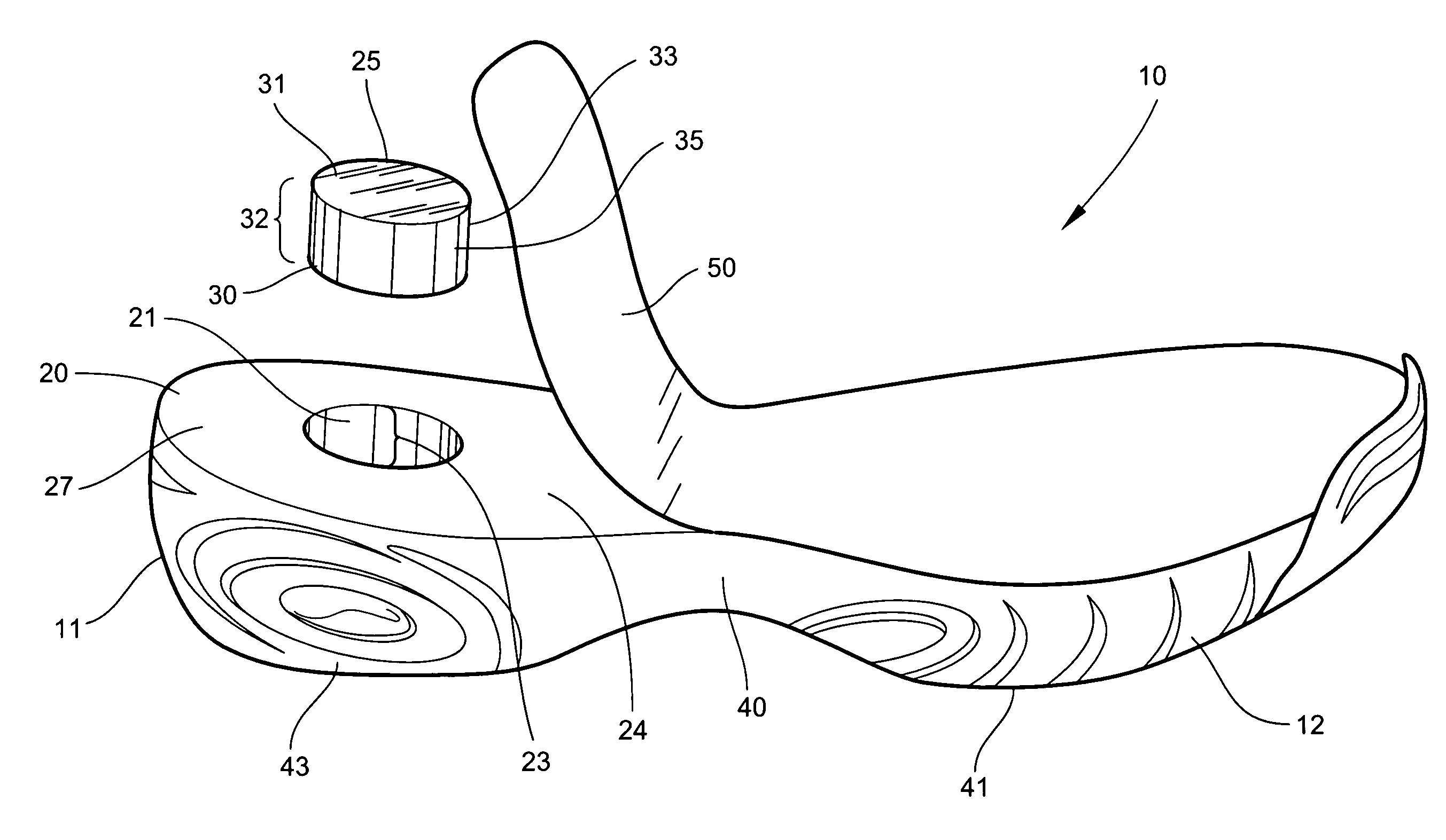 Footwear with display element