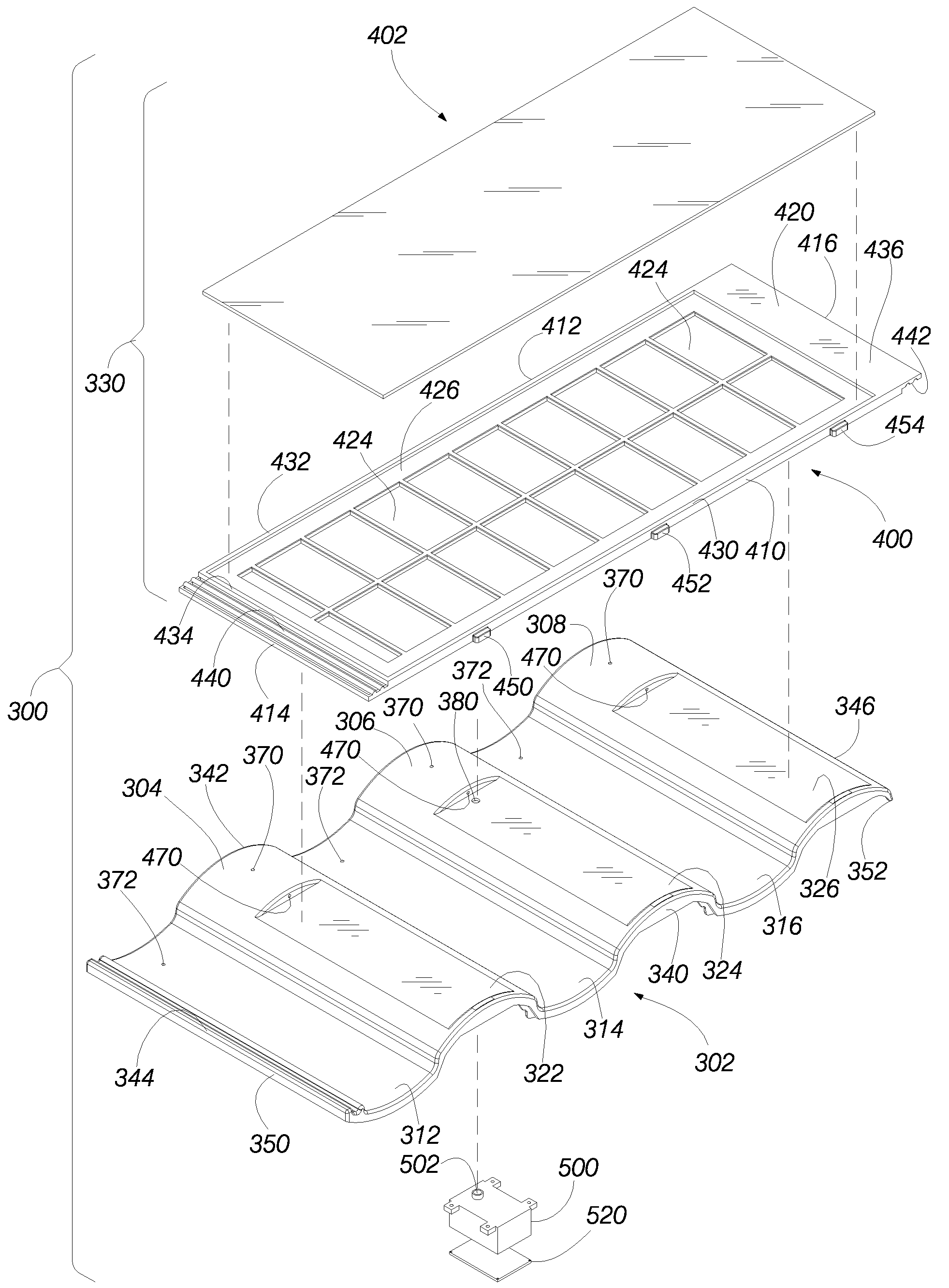 Profile roof tile with integrated photovoltaic module