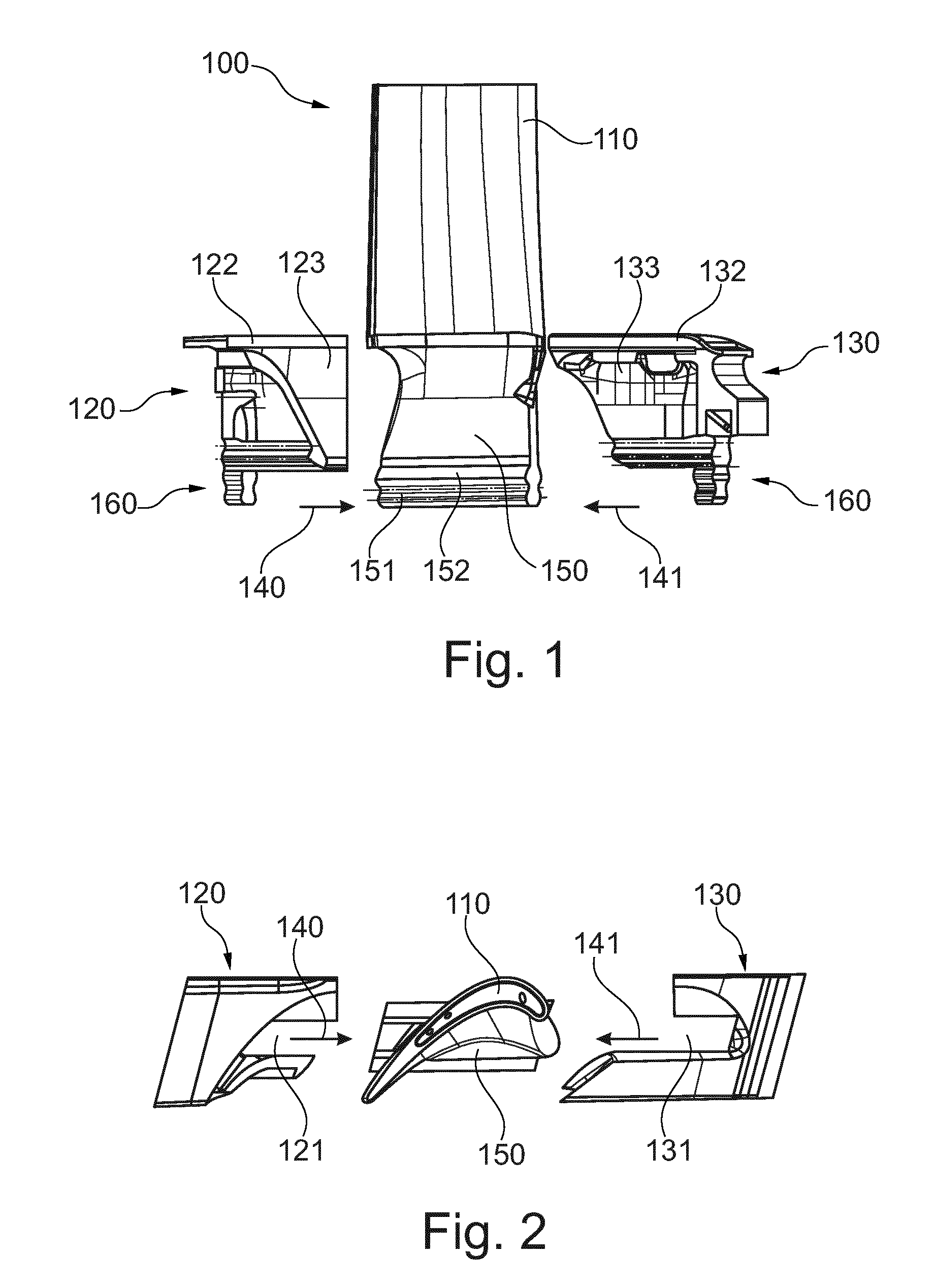 Blade assembly for a turbomachine on the basis of a modular structure