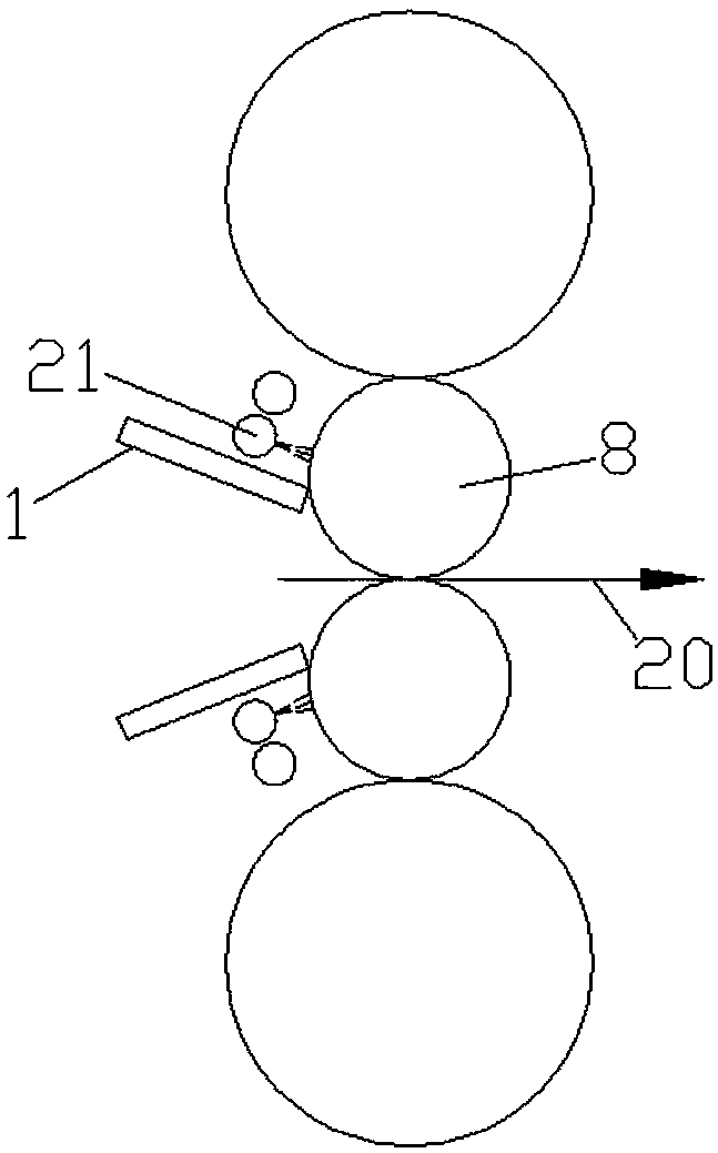 A hot-rolled work roll wiper and oil injection system and method