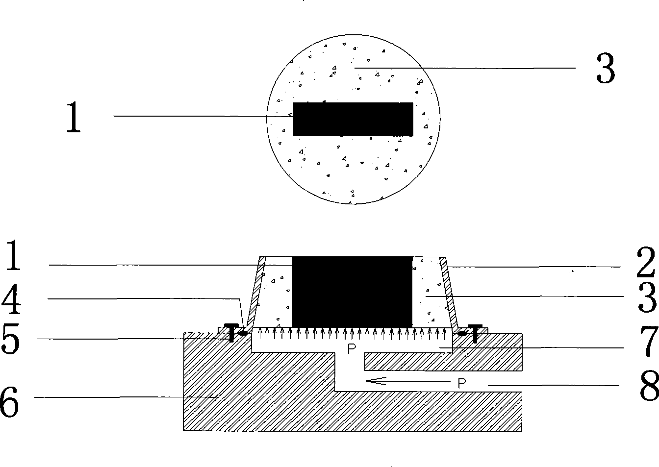 Test method for anti-permeability performance of fluid sealant and concrete bonding sample interface