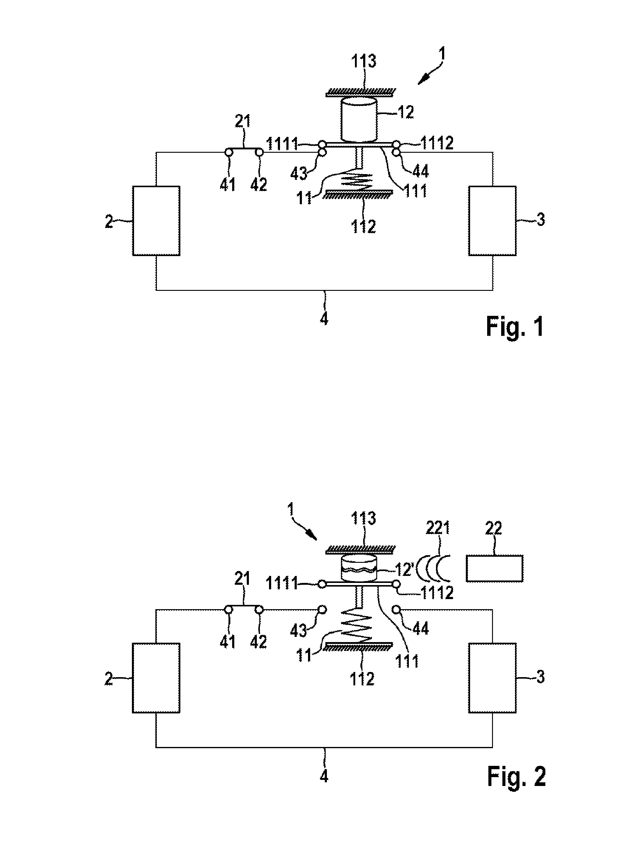 Switching device for a battery, and battery comprising said switching device