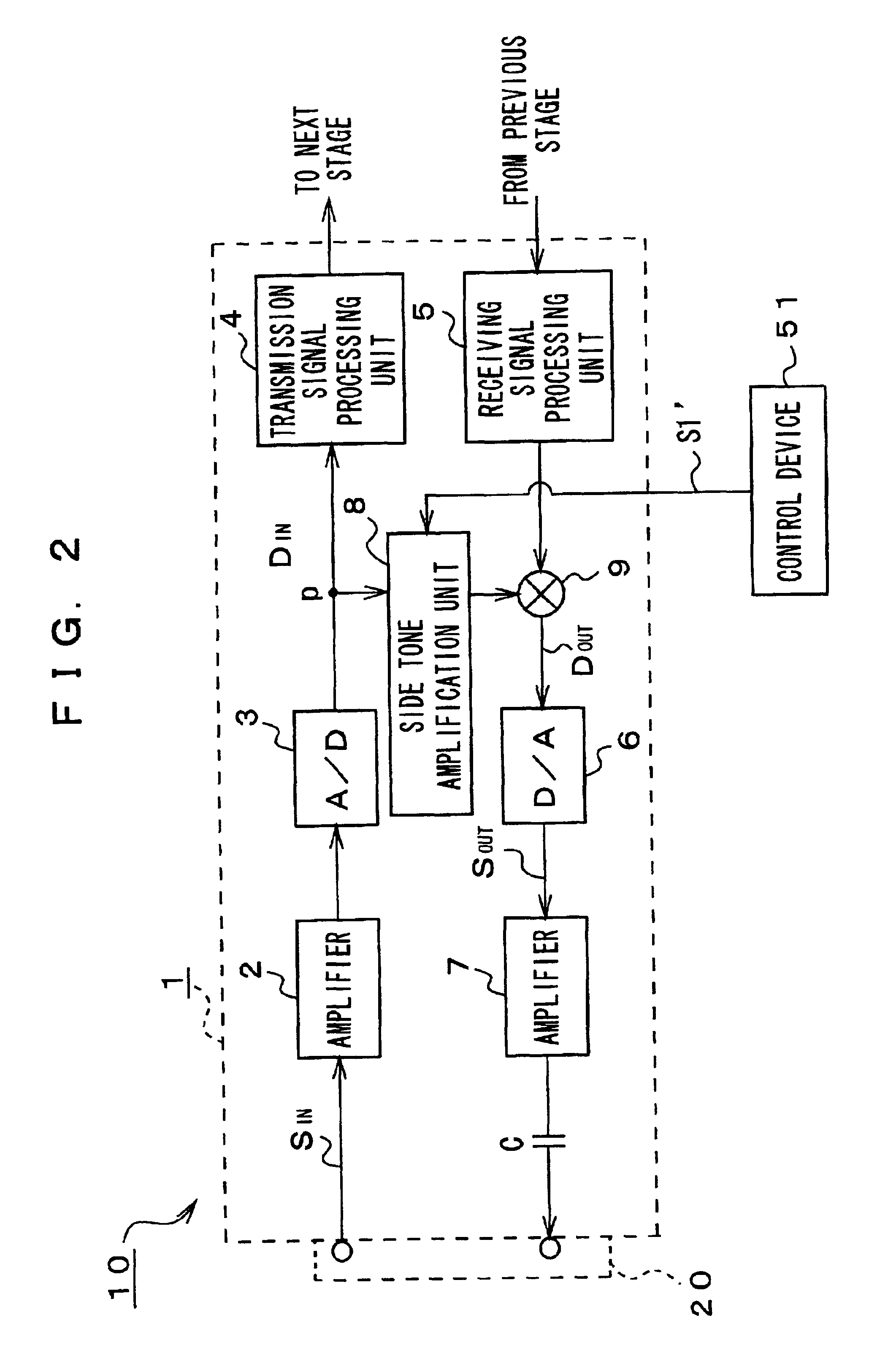 Hand held telephone set and audio processing method